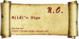 Milán Olga névjegykártya